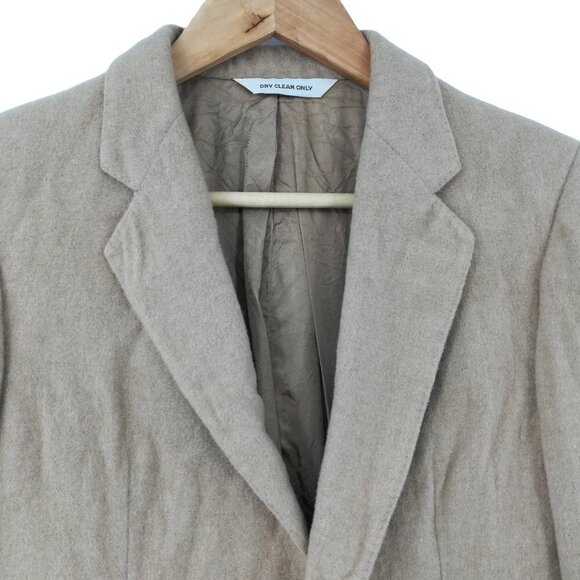 Vintage Camel Hair Blazer Size 10 Corporate Woman Lined Jacket Leather Buttons - Picture 2 of 11